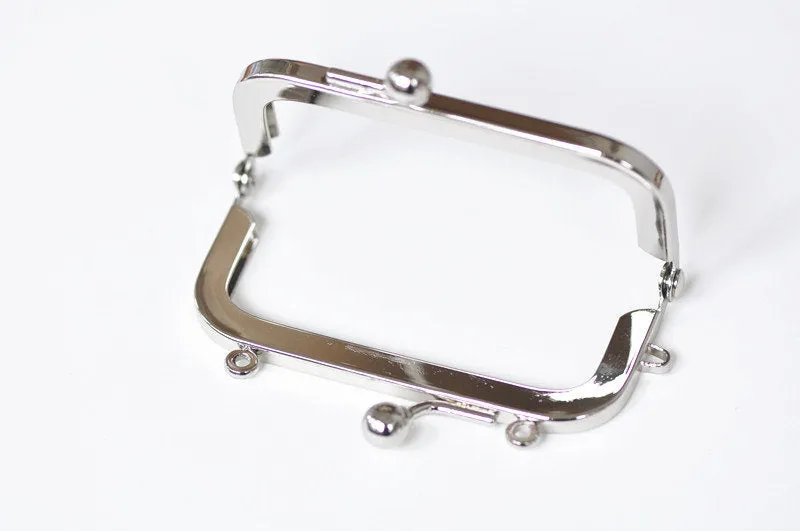 3" Silver Purse Frame Kisslock Glue-In Style 8cm x 3.5cm (3" x 1 1/3") A10936