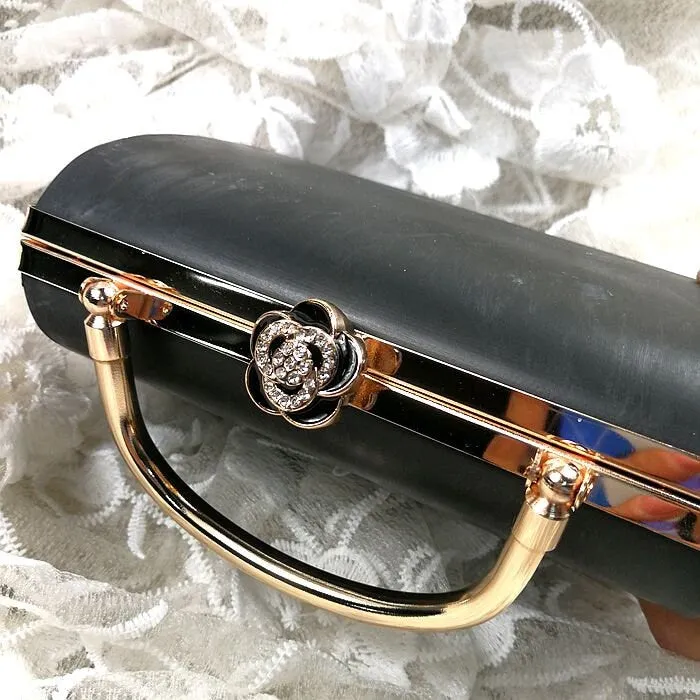 5 Pcs Box Purse Frame Clutch Bag With Handle Glue-in Style Light Gold Metal Pick Color