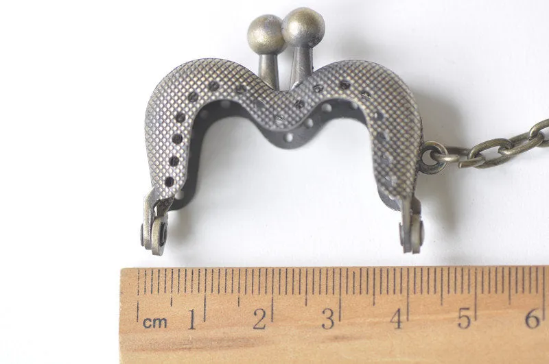 5pcs - 4cm (1 1/2") Mini Purse Frame Coin Purse Frame With Key Chain Pick Color