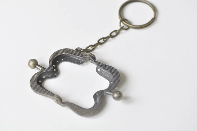 5pcs - 4cm (1 1/2") Mini Purse Frame Coin Purse Frame With Key Chain Pick Color