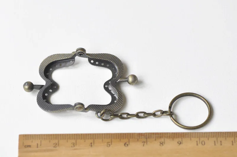 5pcs - 4cm (1 1/2") Mini Purse Frame Coin Purse Frame With Key Chain Pick Color