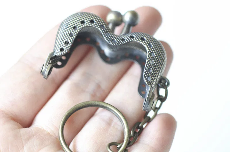 5pcs - 4cm (1 1/2") Mini Purse Frame Coin Purse Frame With Key Chain Pick Color