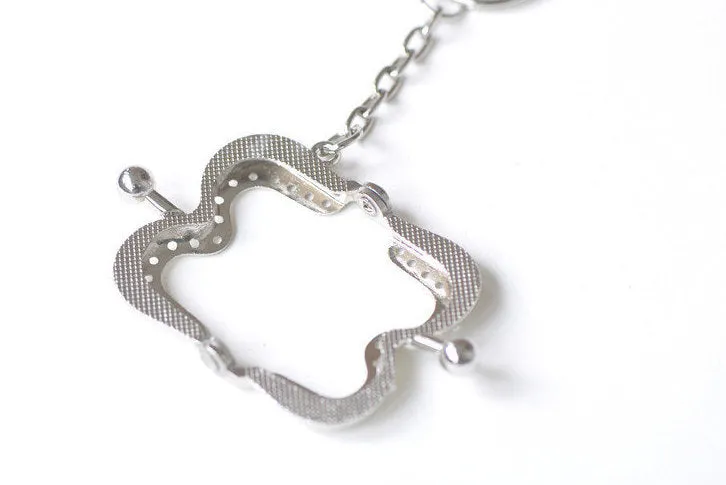 5pcs - 4cm (1 1/2") Mini Purse Frame Coin Purse Frame With Key Chain Pick Color