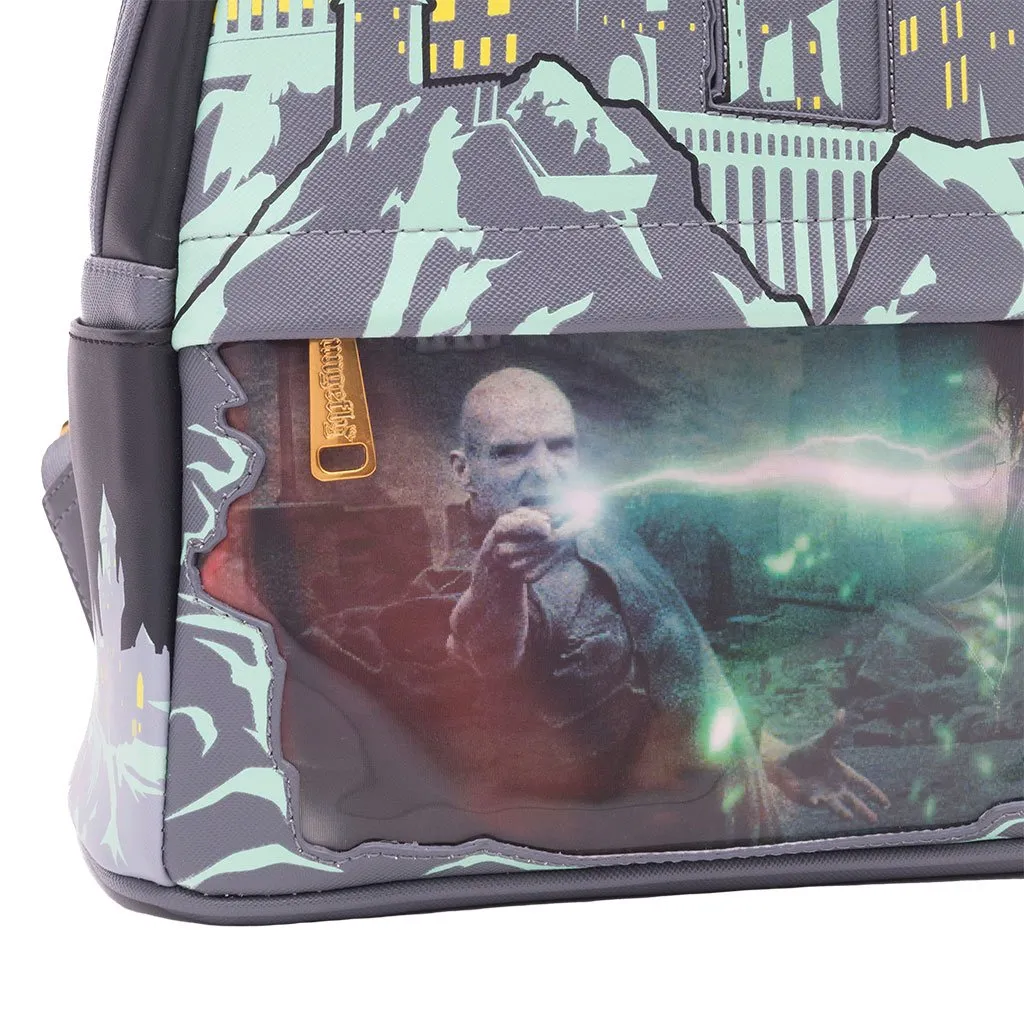 707 Street Exclusive - Loungefly Harry Potter Glow in the Dark Battle of Hogwarts Lenticular Mini Backpack