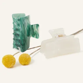Accessorize London Pearlescent Claw Hair Clips Set Of 2