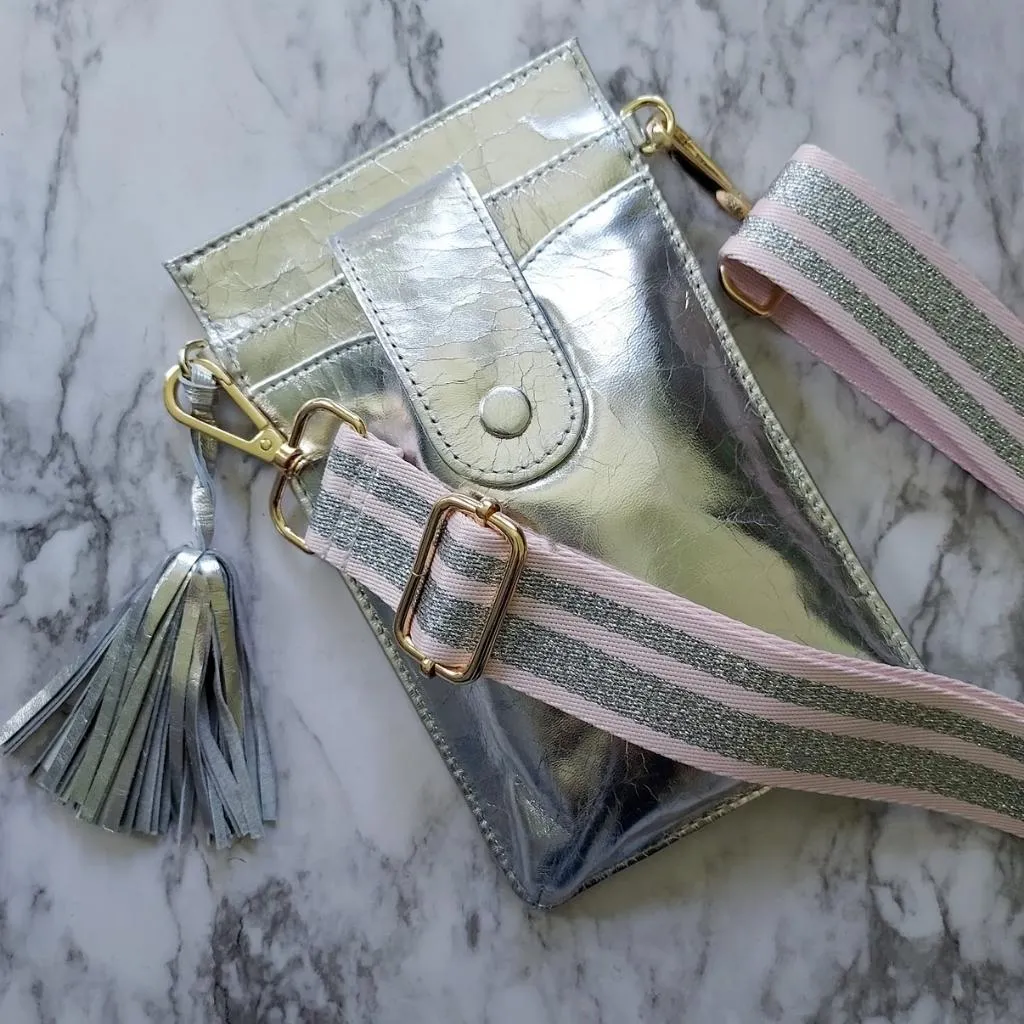 Agnes Phone Pouch - Silver Mirror