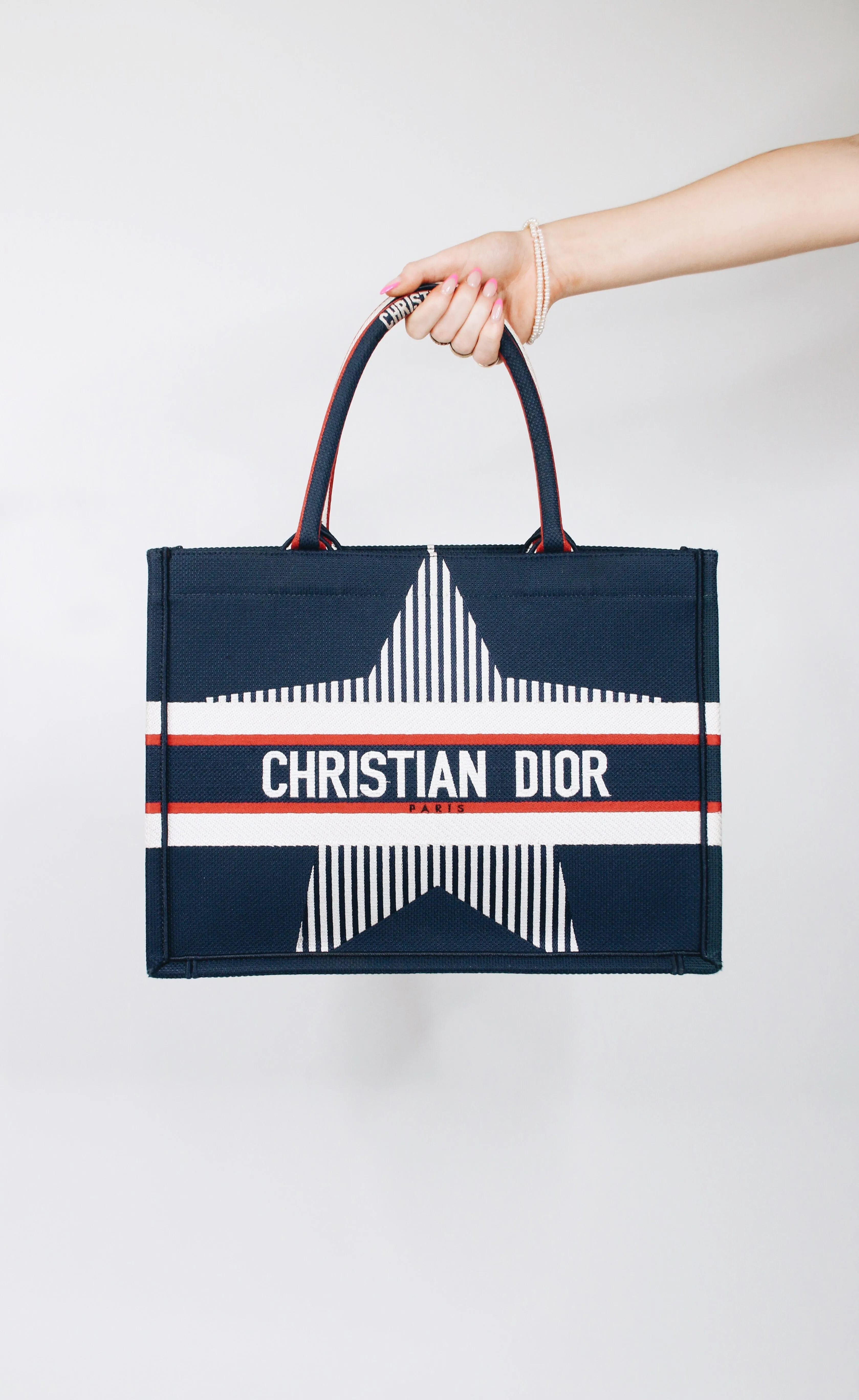 202 Blue Striped Star Book Tote - Medium Size
