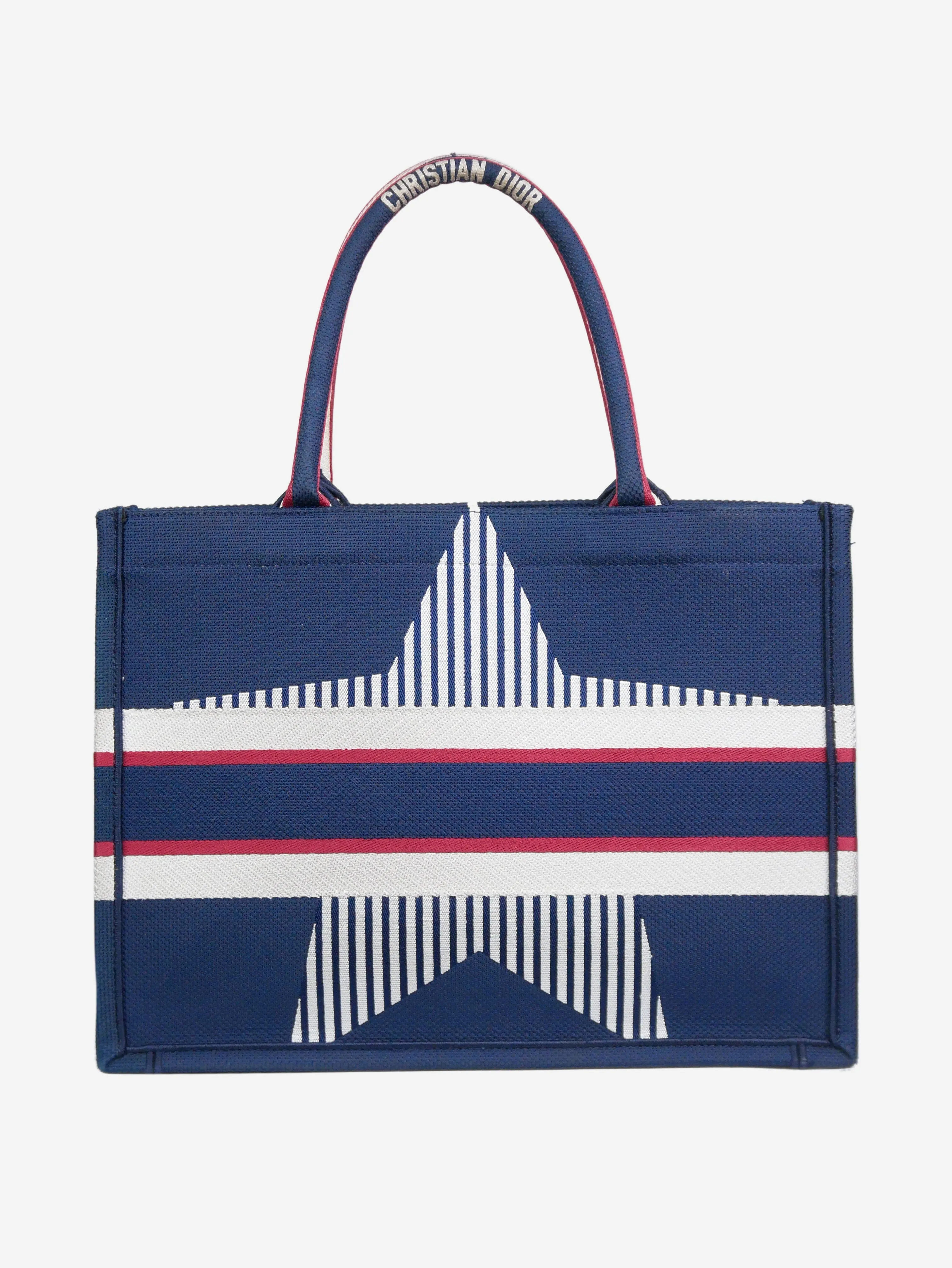 202 Blue Striped Star Book Tote - Medium Size
