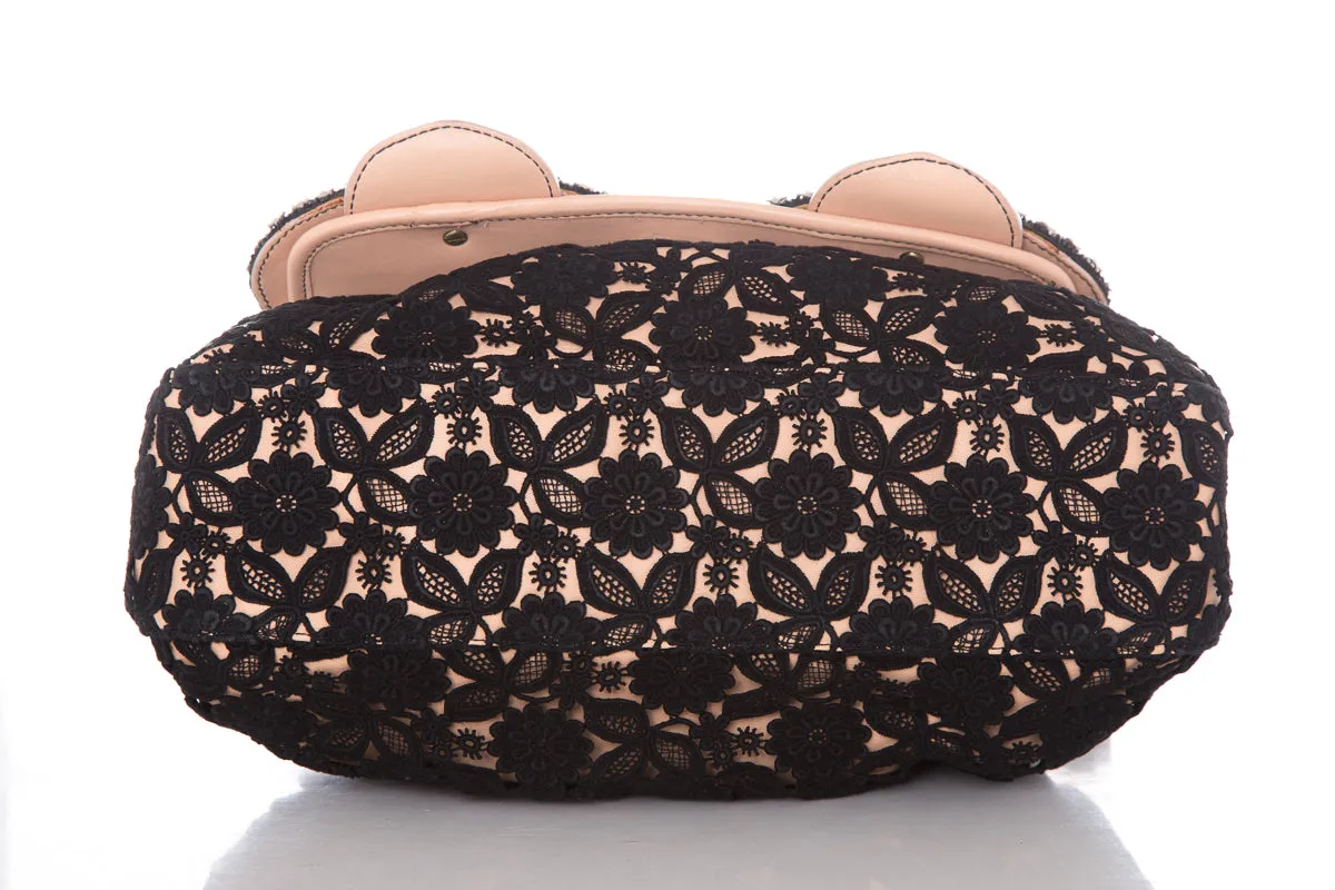 Fendi Black & Nude Lace Limited Edition B Handbag