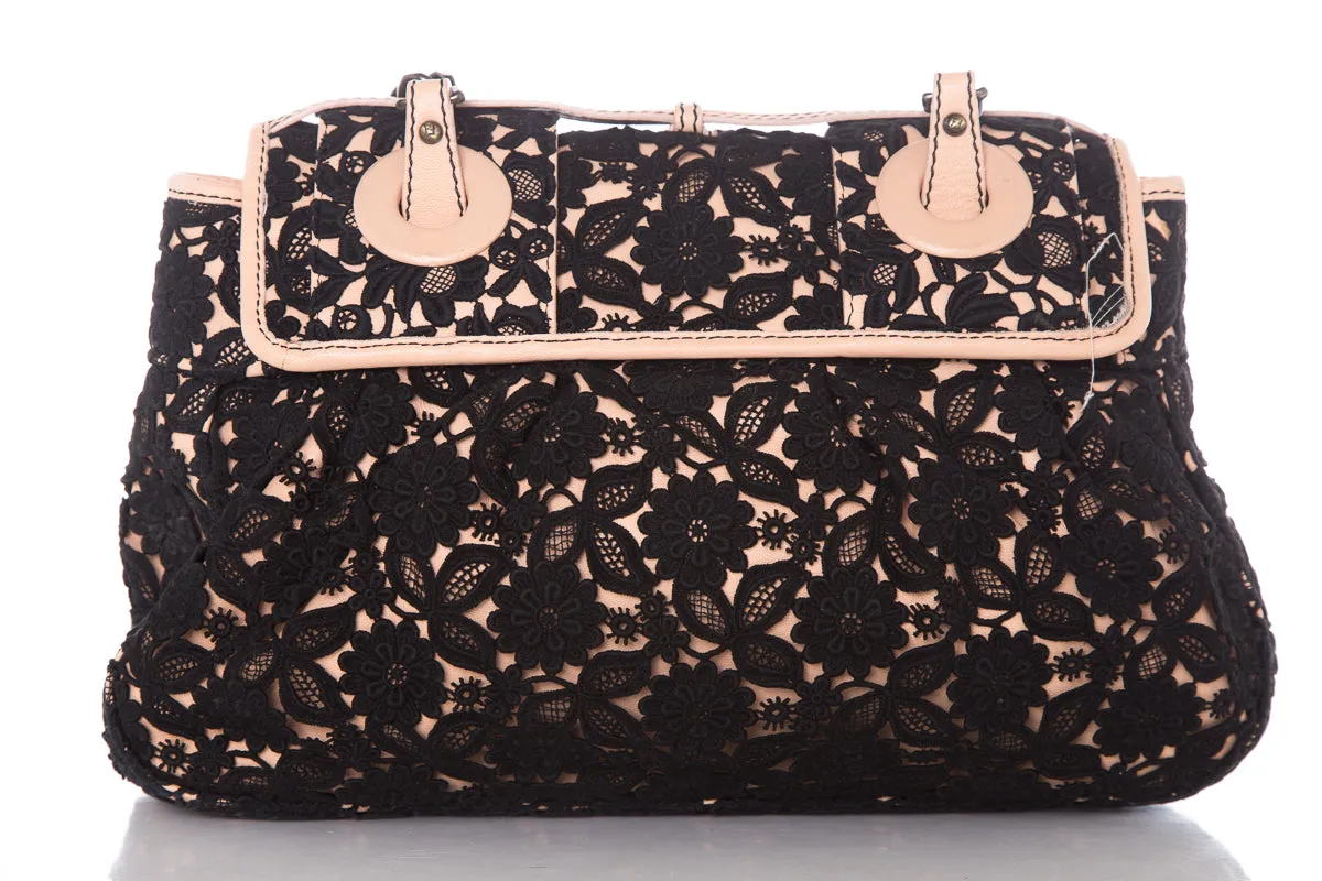 Fendi Black & Nude Lace Limited Edition B Handbag