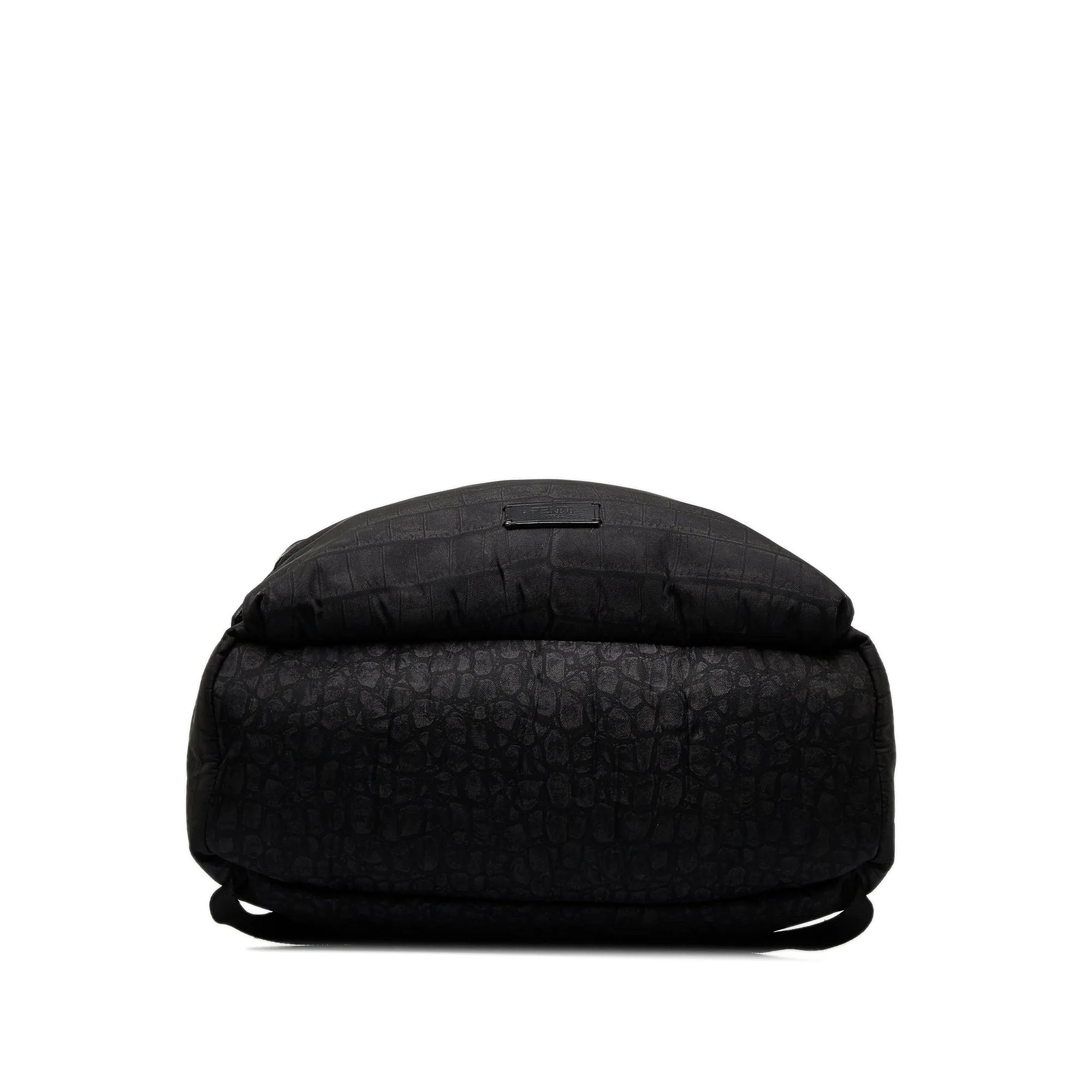 FENDI Croc Embossed Nylon Backpack