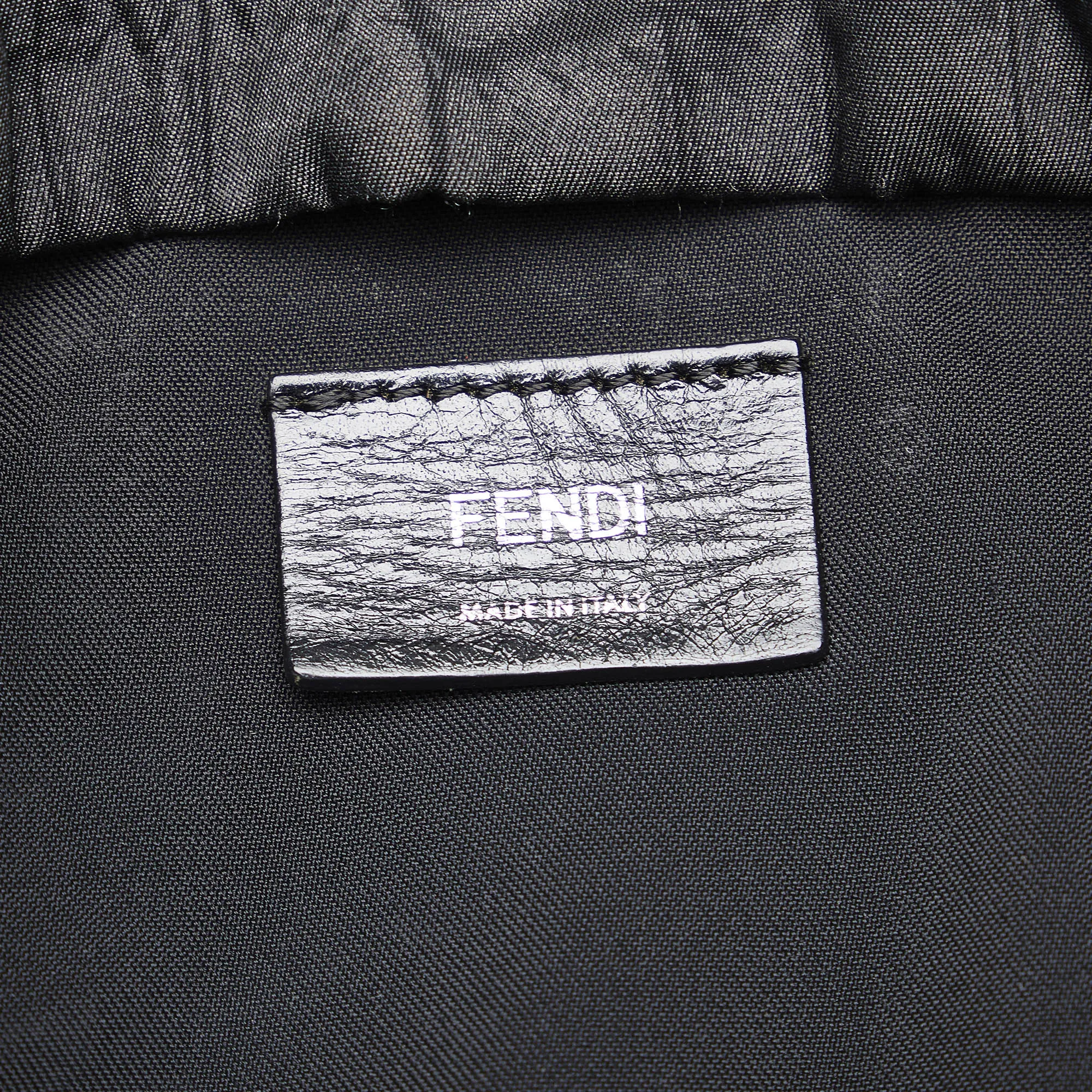FENDI Croc Embossed Nylon Backpack