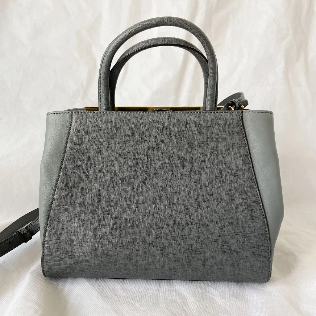 Fendi Grey Leather Small 2Jours Tote