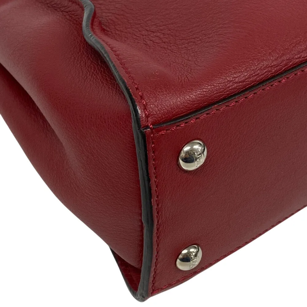 FENDI Handbag 8BN290 leather Red Peek-a-boo regular