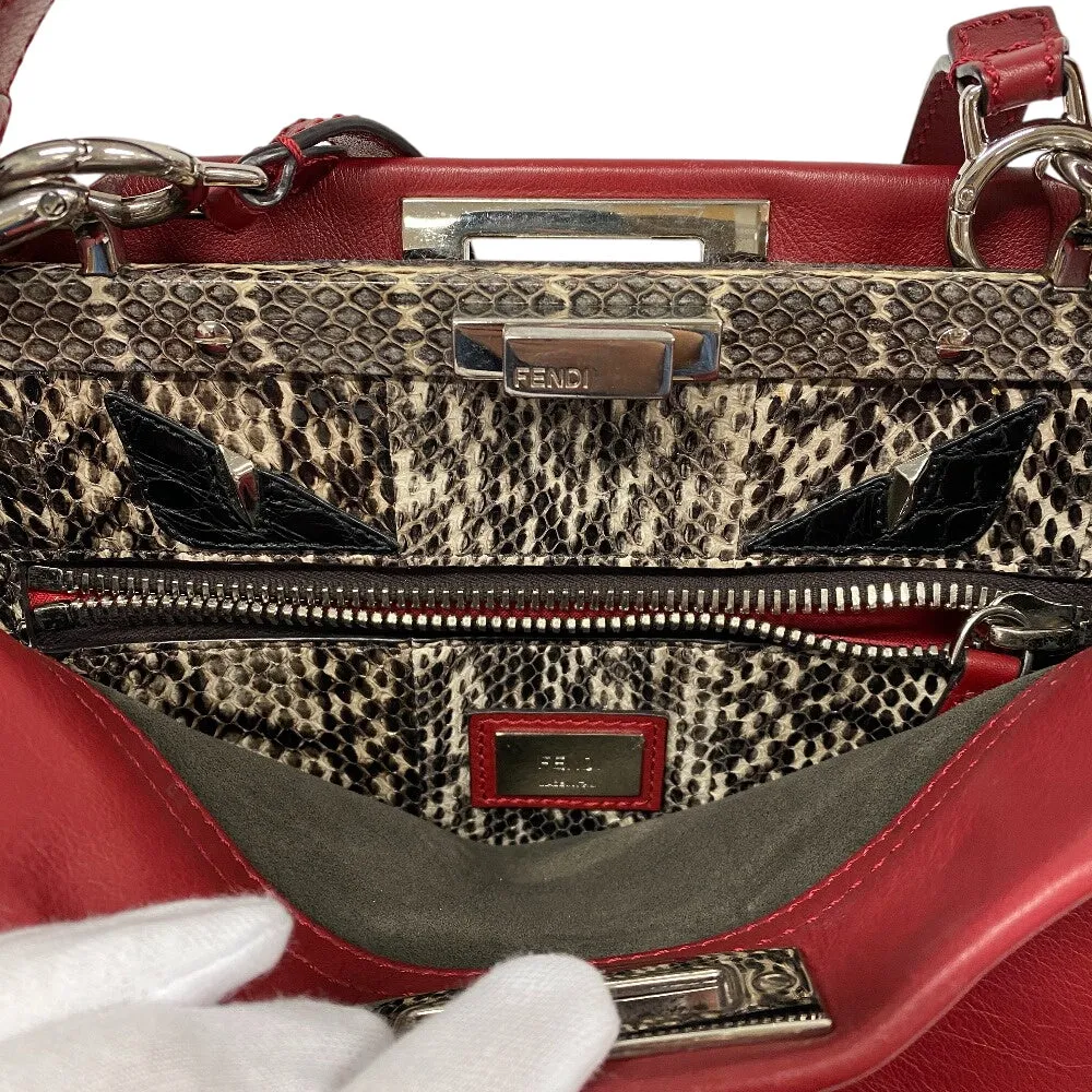 FENDI Handbag 8BN290 leather Red Peek-a-boo regular
