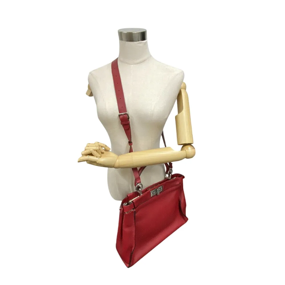 FENDI Handbag 8BN290 leather Red Peek-a-boo regular