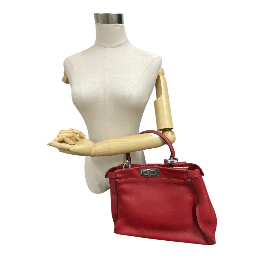 FENDI Handbag 8BN290 leather Red Peek-a-boo regular