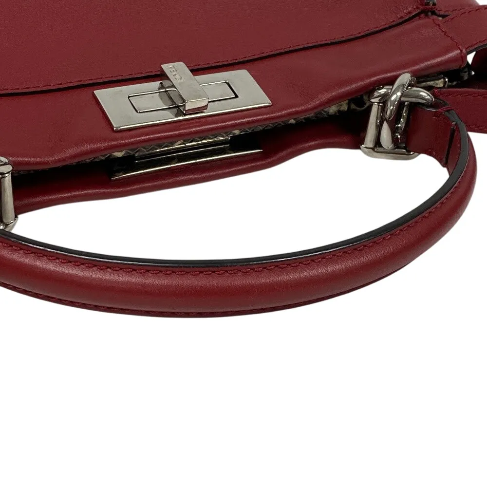 FENDI Handbag 8BN290 leather Red Peek-a-boo regular