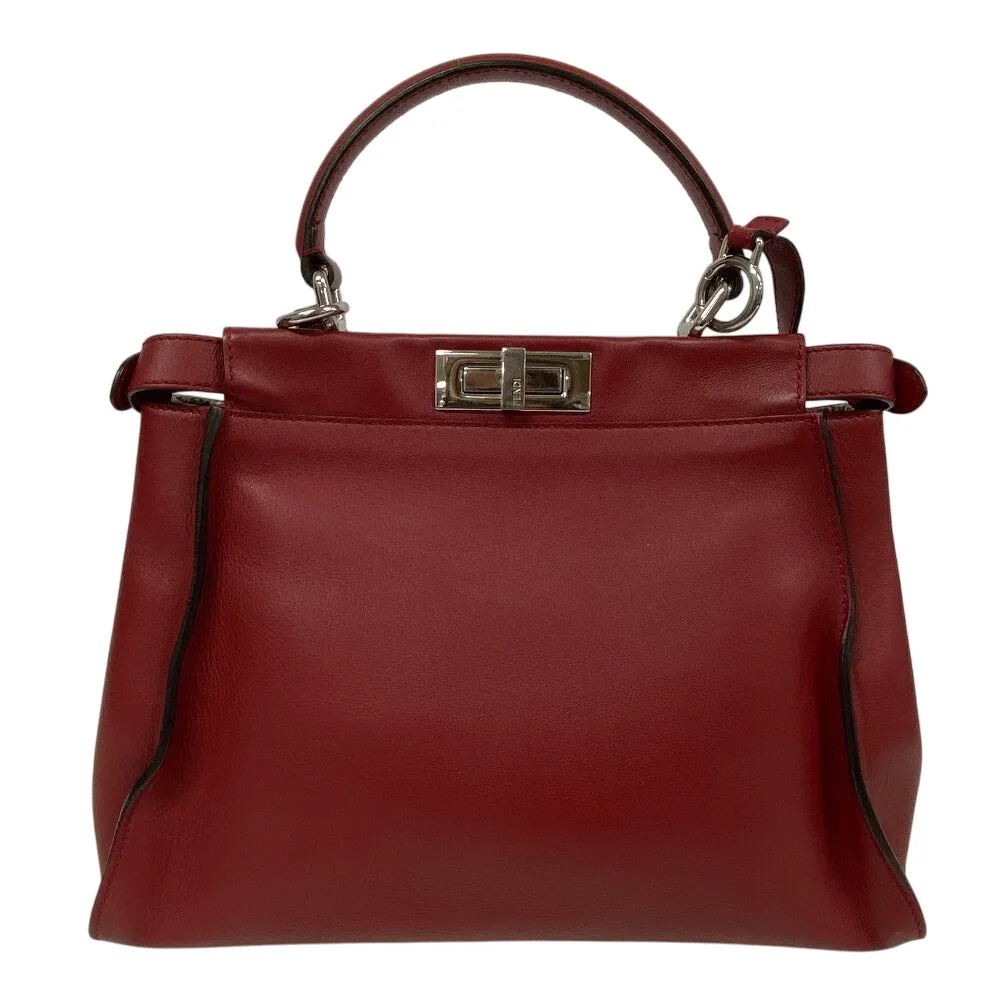 FENDI Handbag 8BN290 leather Red Peek-a-boo regular