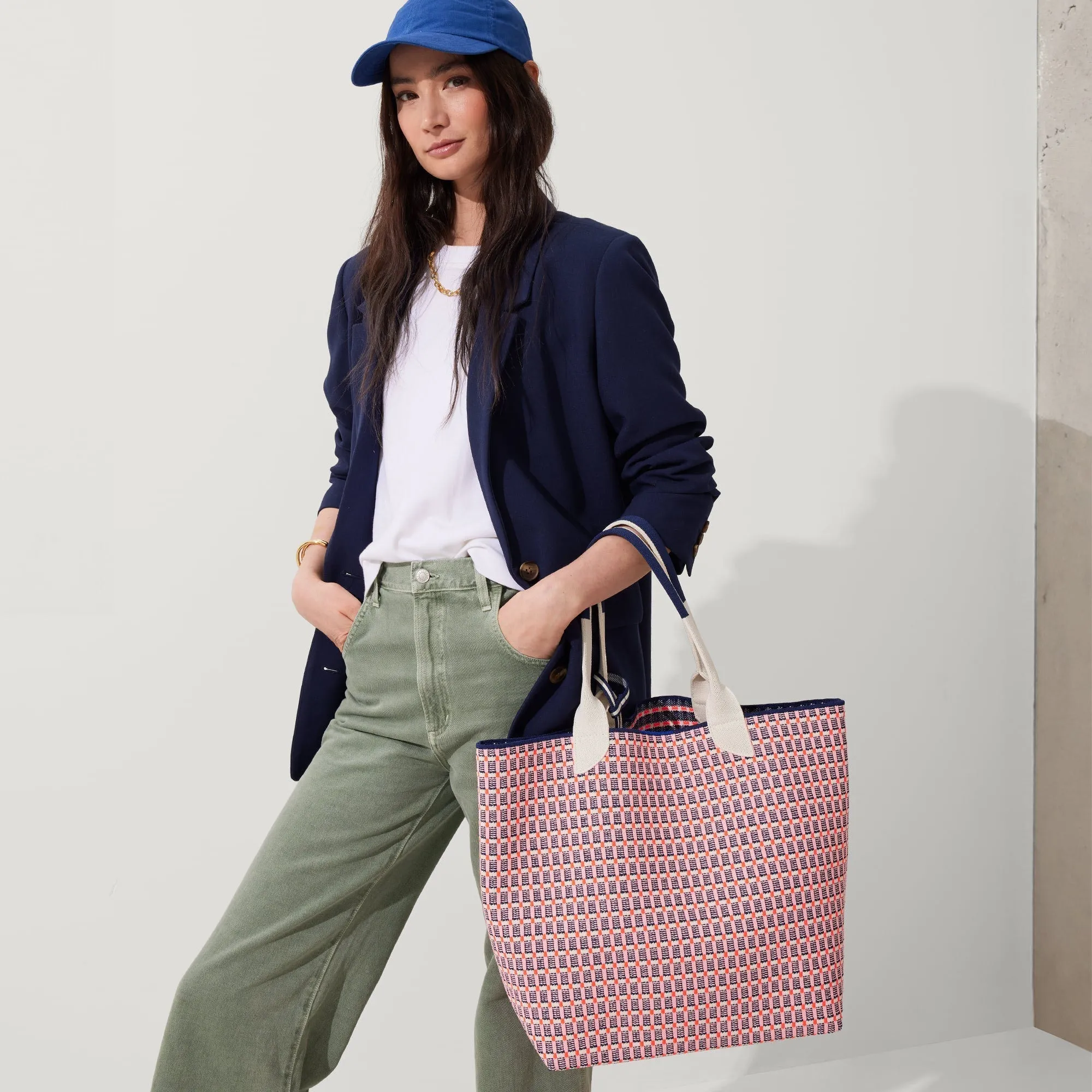 Navy and Pink Checkers