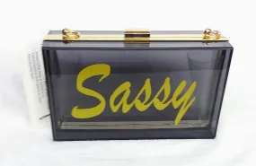 Sassy Acrylic Clutch in Black