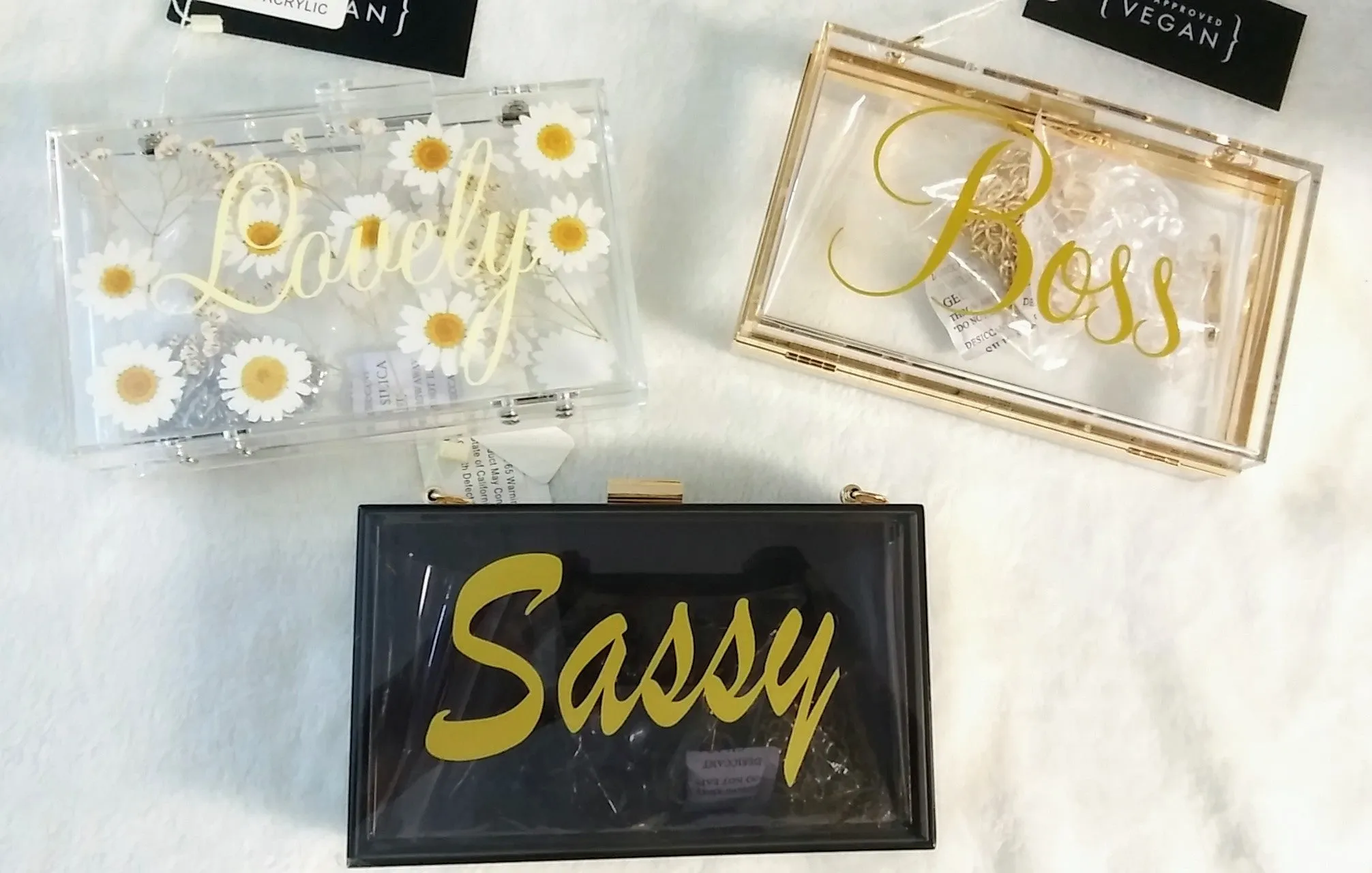 Sassy Acrylic Clutch in Black