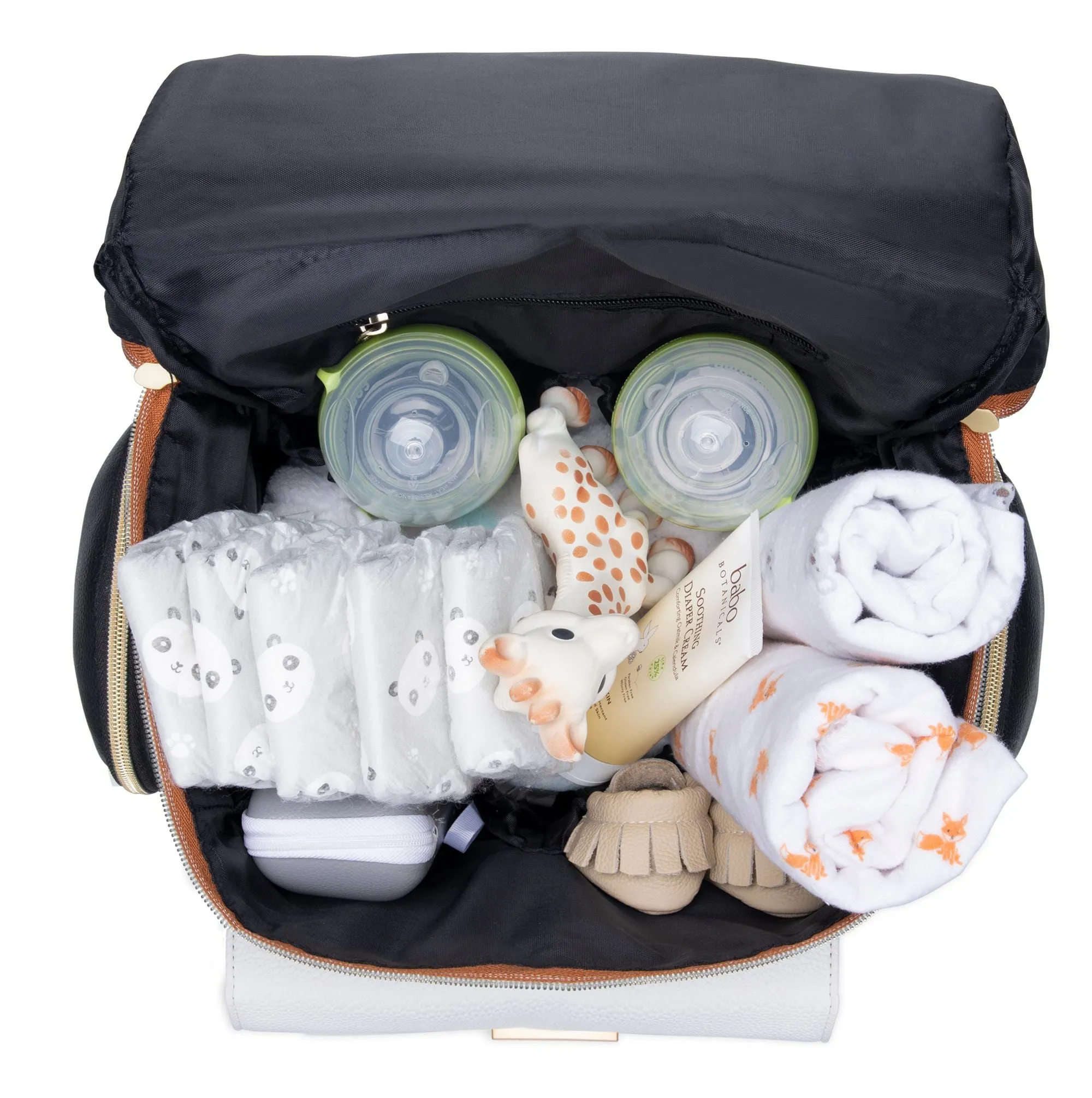 Valentina Grey & Black Stylish Baby Bag Backpack